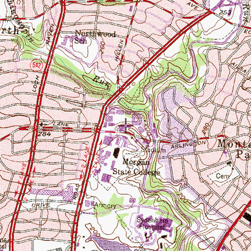 Topographic Map of McKeldin Hall, MD