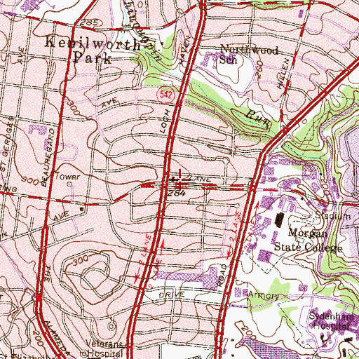 Topographic Map of Northwood-Appold United Methodist Church, MD