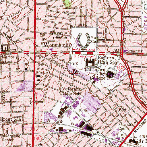 Topographic Map of Saint Bernards Convent, MD