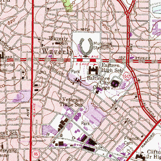 Topographic Map of Saint Bernards Roman Catholic Church, MD