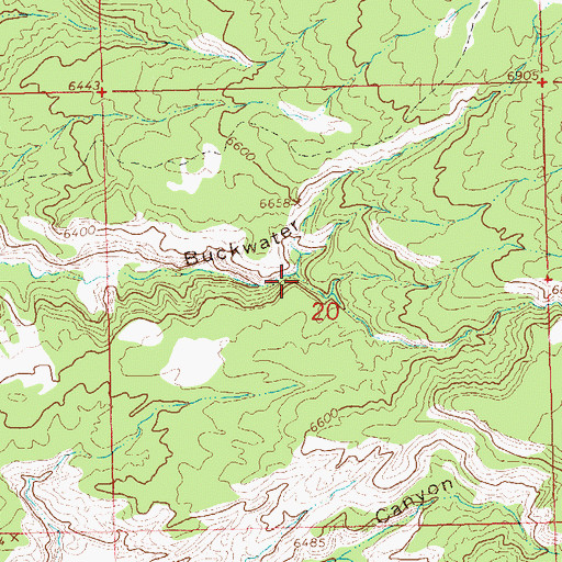 Topographic Map of Lower Buckwater Draw, CO