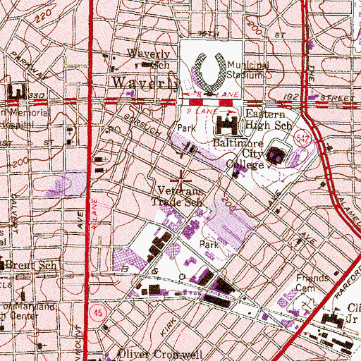 Topographic Map of Saint Stephens Church of God, MD