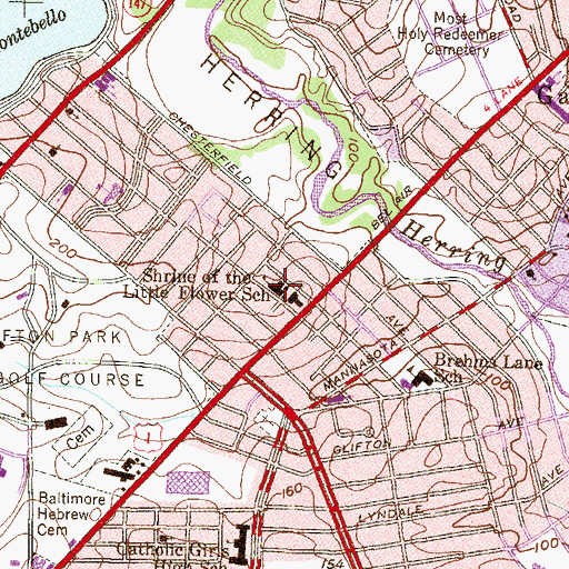 Topographic Map of Saint Theresas Roman Catholic Church, MD