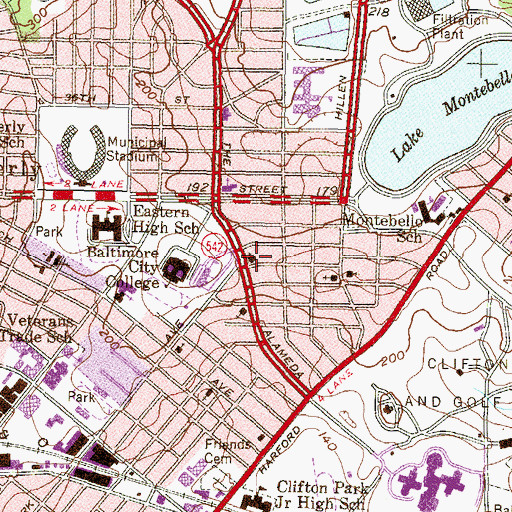 Topographic Map of Saint Thomas Episcopal Church, MD