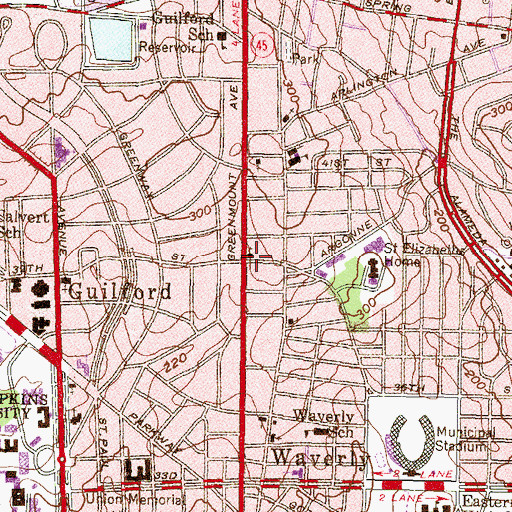 Topographic Map of Temple of Wisdom Church, MD