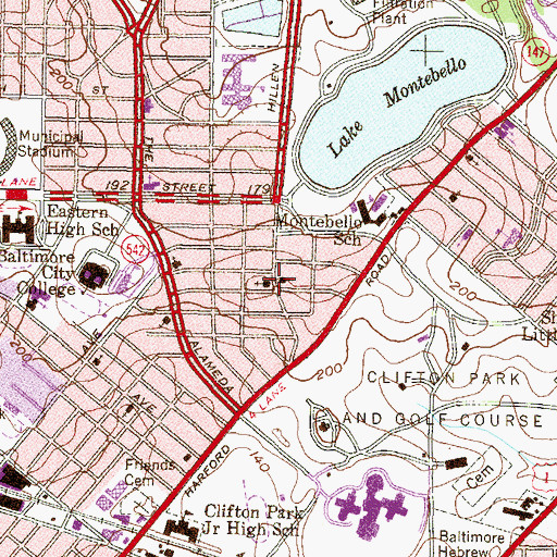 Topographic Map of Third Evangelical Lutheran Church, MD