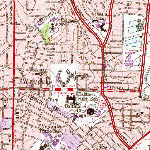 Topographic Map of Venable Park, MD