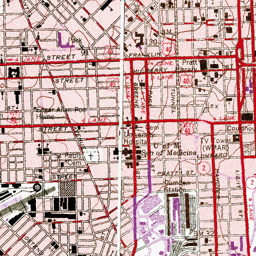 Topographic Map of Baltimore Veteran Affairs Medical Center, MD