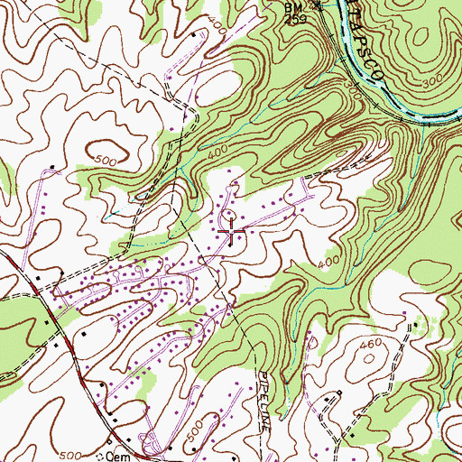 Topographic Map of Allenford, MD