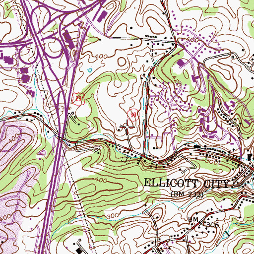Topographic Map of Braebrooke, MD
