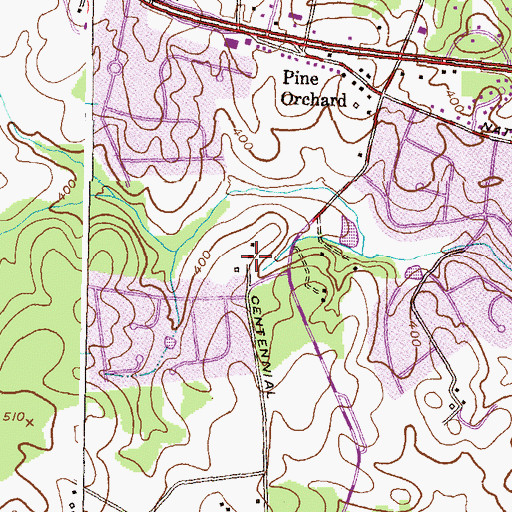 Topographic Map of Centennial Manor, MD
