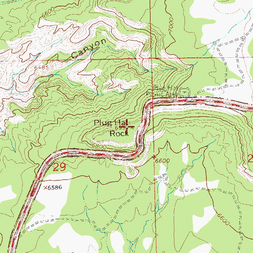 Topographic Map of Plug Hat Rock, CO