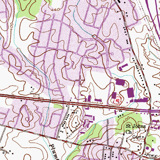 Topographic Map of Chatham Gardens, MD