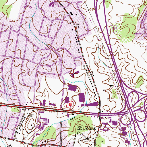 Topographic Map of Church of the Resurrection, MD