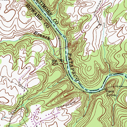 Topographic Map of Davis (historical), MD