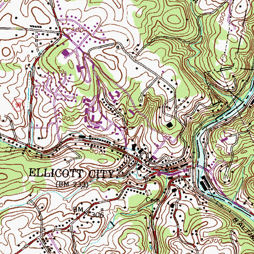 Topographic Map of Fells Avenue Elementary School (historical), MD