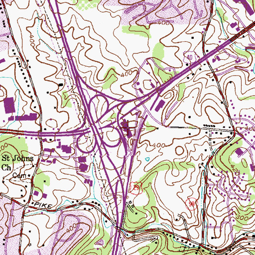 Topographic Map of Golden Triangle Shopping Center, MD
