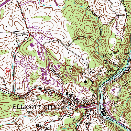 Topographic Map of Hilltop, MD