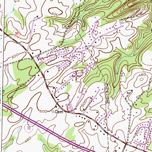 Topographic Map of Maplewood, MD