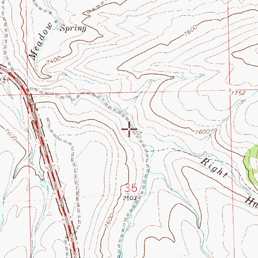 Topographic Map of Right Hand Meadow Creek, CO