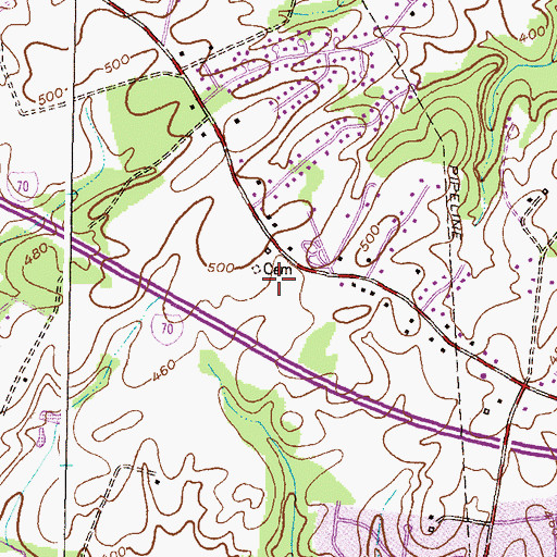 Topographic Map of Market Square South, MD