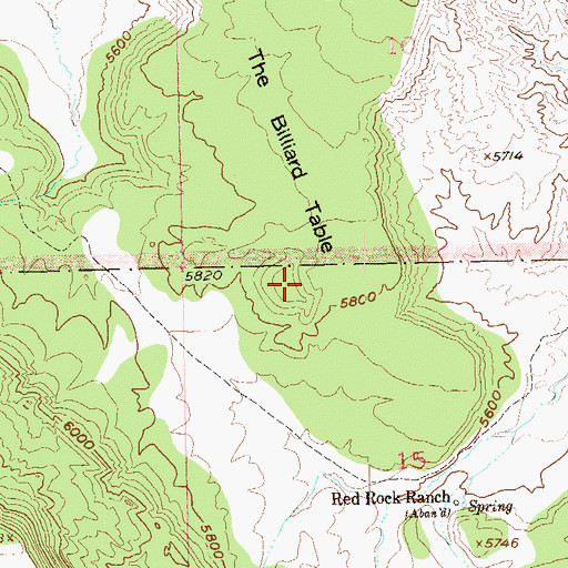 Topographic Map of The Billard Table, CO