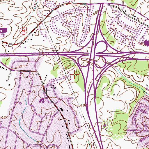 Topographic Map of North Saint Johns Swim Club, MD
