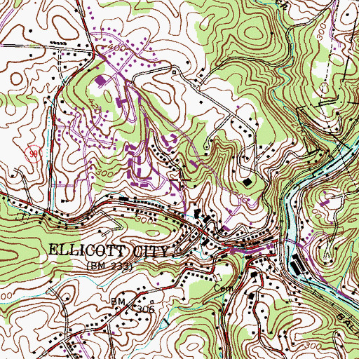 Topographic Map of Roger Carter Neighborhood Park, MD
