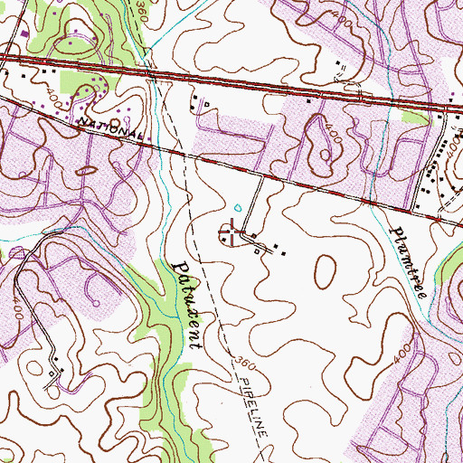 Topographic Map of Rolling Acres, MD