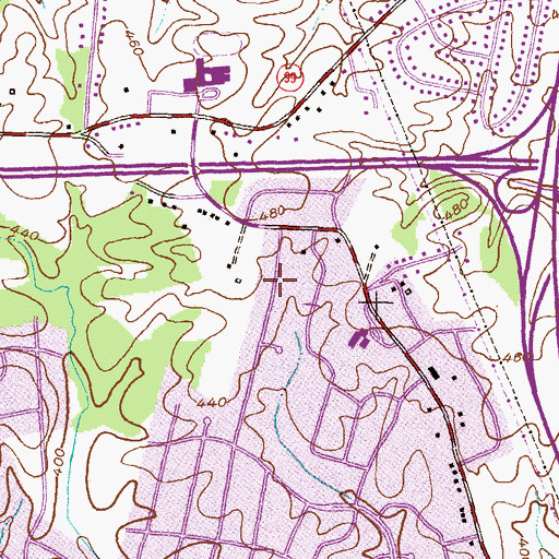 Topographic Map of Saint Johns Green, MD