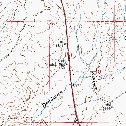 Topographic Map of Virginia Dale Church, CO