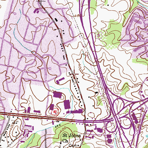 Topographic Map of Saint Paul Catholic Church, MD