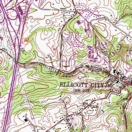 Topographic Map of Saint Peters Episcopal Church, MD