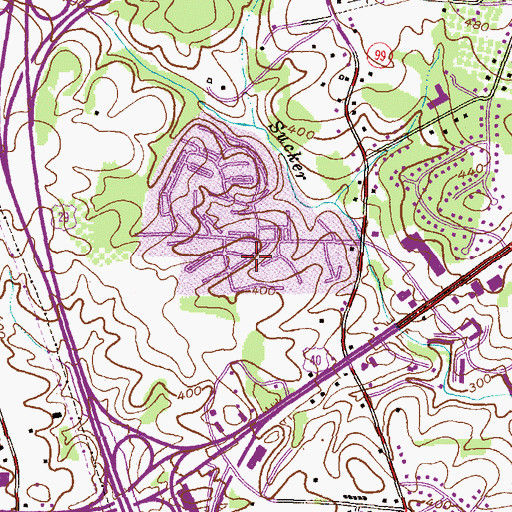 Topographic Map of Town and Country West, MD