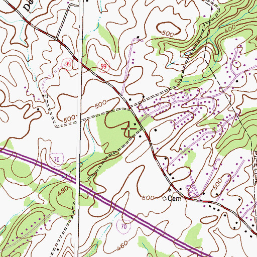 Topographic Map of Waverly Woods, MD