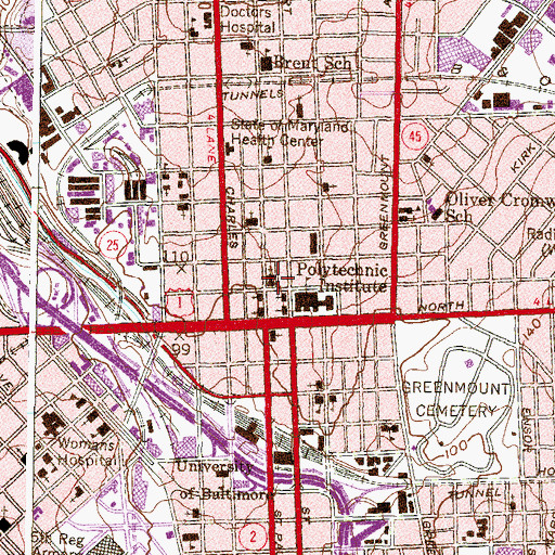 Topographic Map of Church of Saint Michael and All Angels, MD