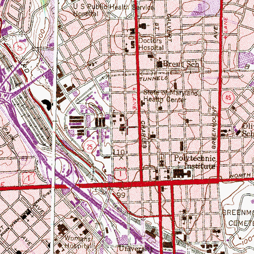 Topographic Map of Convent of Our Lady and Saint Francis, MD