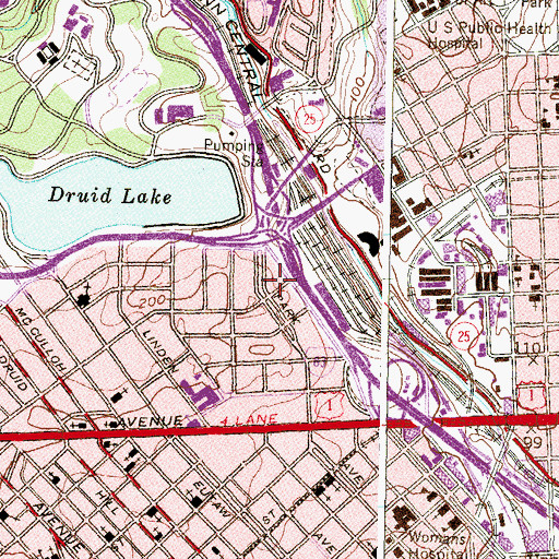 Topographic Map of First Emmanuel Baptist Church, MD
