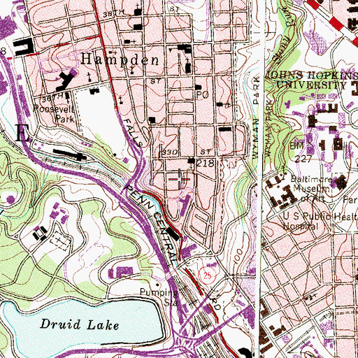 Topographic Map of Florence Crittenton Home for Girls, MD