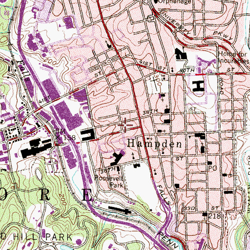 Topographic Map of Full Gospel Pentecostal Church, MD