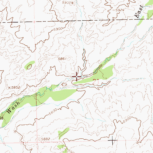 Topographic Map of East Twin Wash, CO