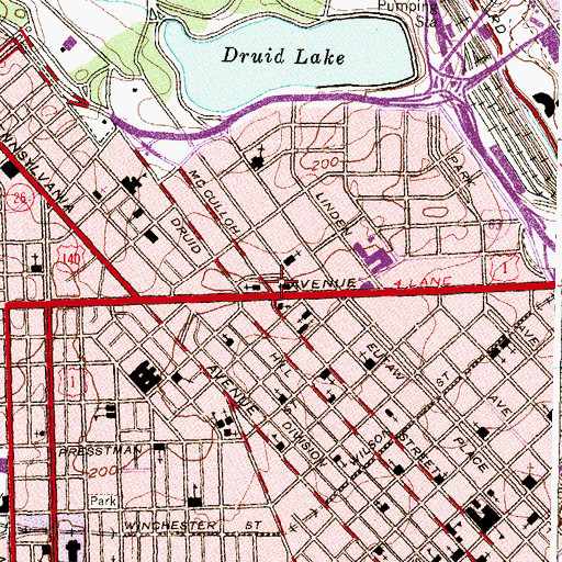 Topographic Map of Saint Abraham Baptist Church, MD