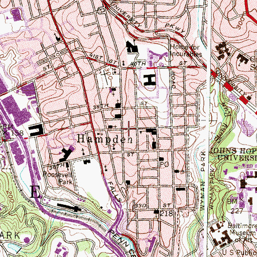 Topographic Map of Saint Lukes Evangelical Lutheran Church, MD