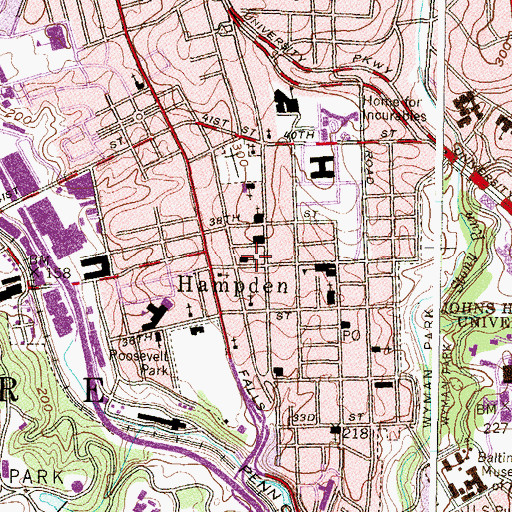 Topographic Map of Saint Thomas Aquinas Roman Catholic Church, MD
