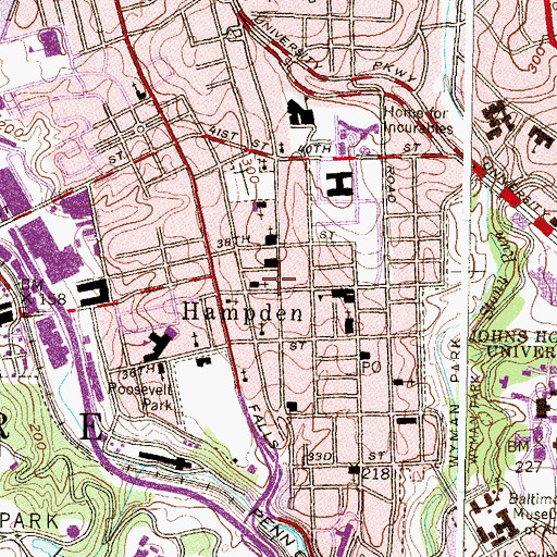 Topographic Map of Saint Thomas Aquinas School, MD