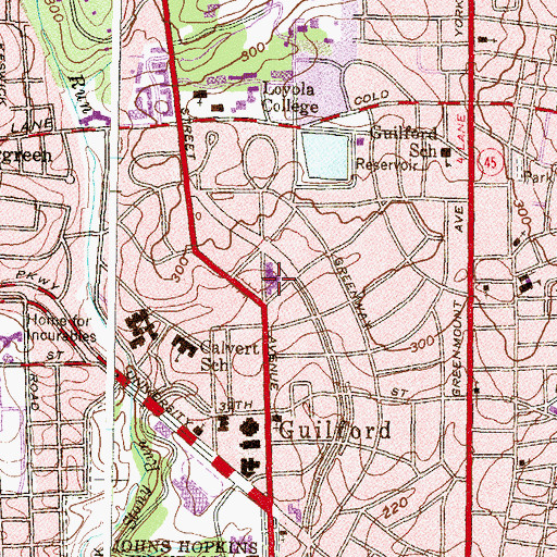 Topographic Map of Second Presbyterian Church, MD