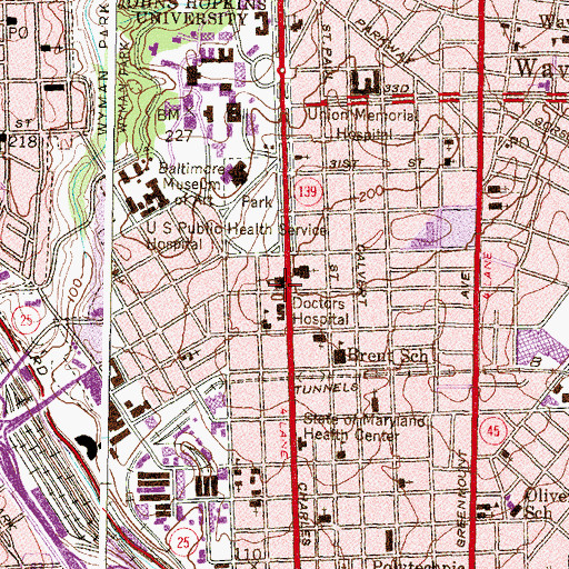 Topographic Map of Seton High School, MD