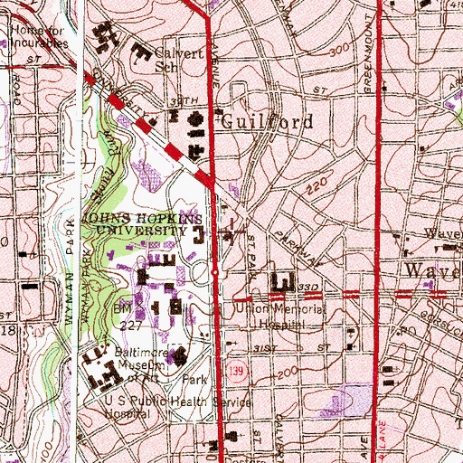 Topographic Map of University Baptist Church, MD