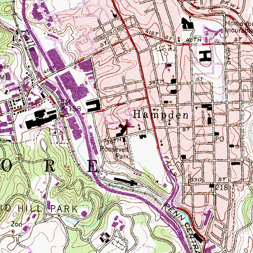 Topographic Map of Woodberry Church of the Brethren, MD