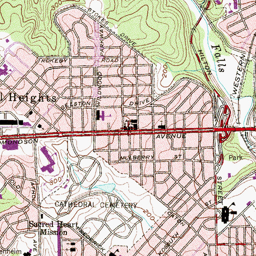Topographic Map of All Saints Evangelical Lutheran Church, MD
